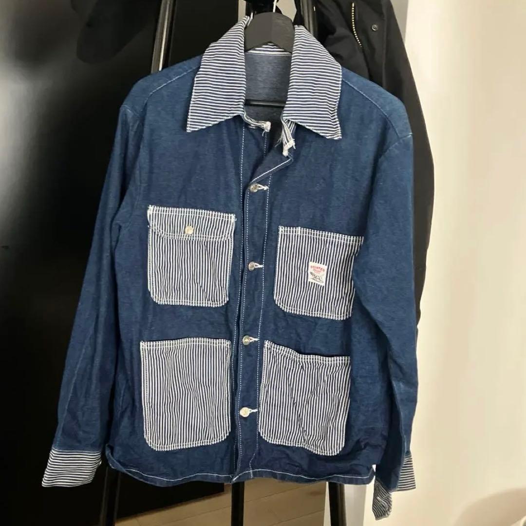 POINTER BRANDカバーオール　ヒッコリーストライプ　USA製　38