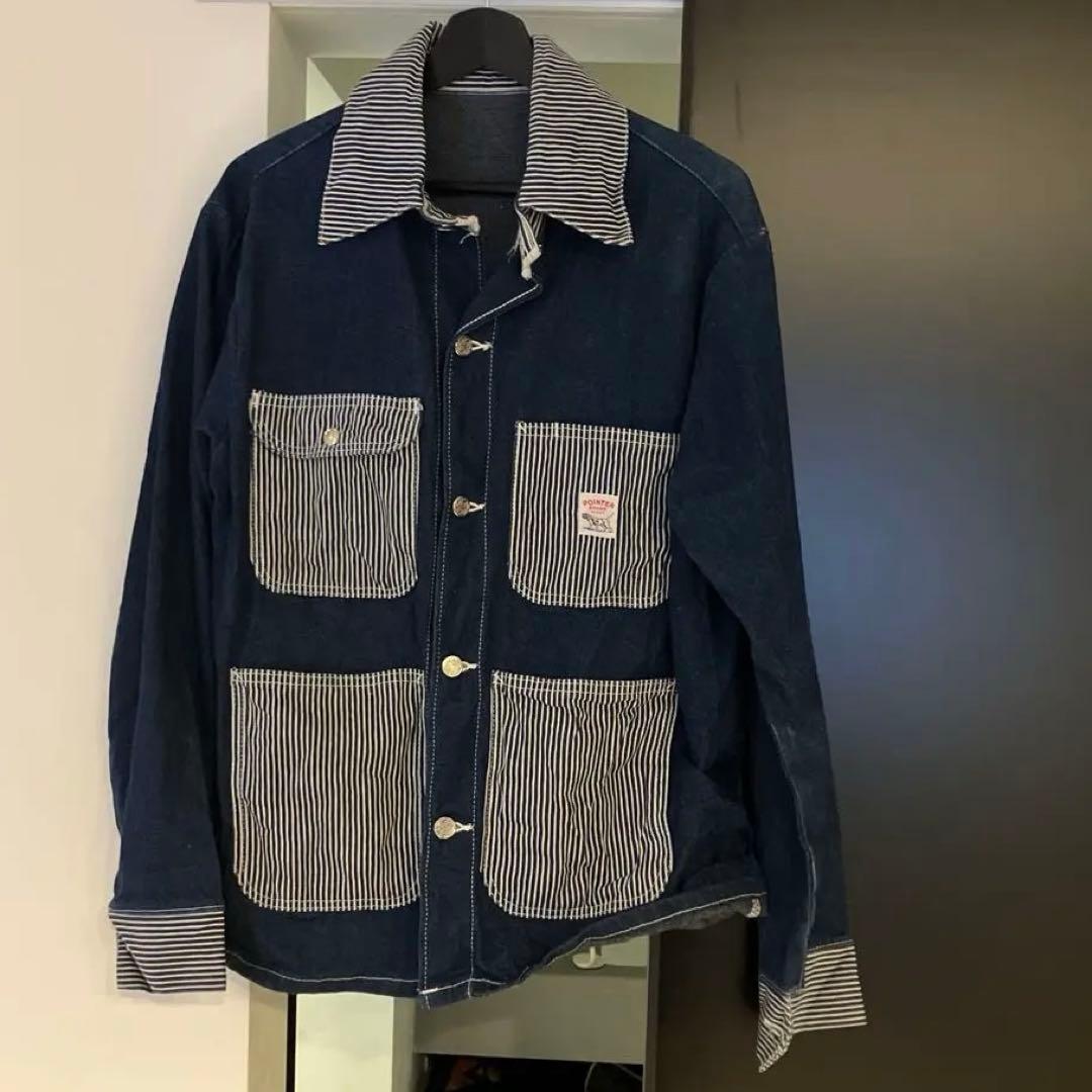 POINTER BRANDカバーオール　ヒッコリーストライプ　USA製　38