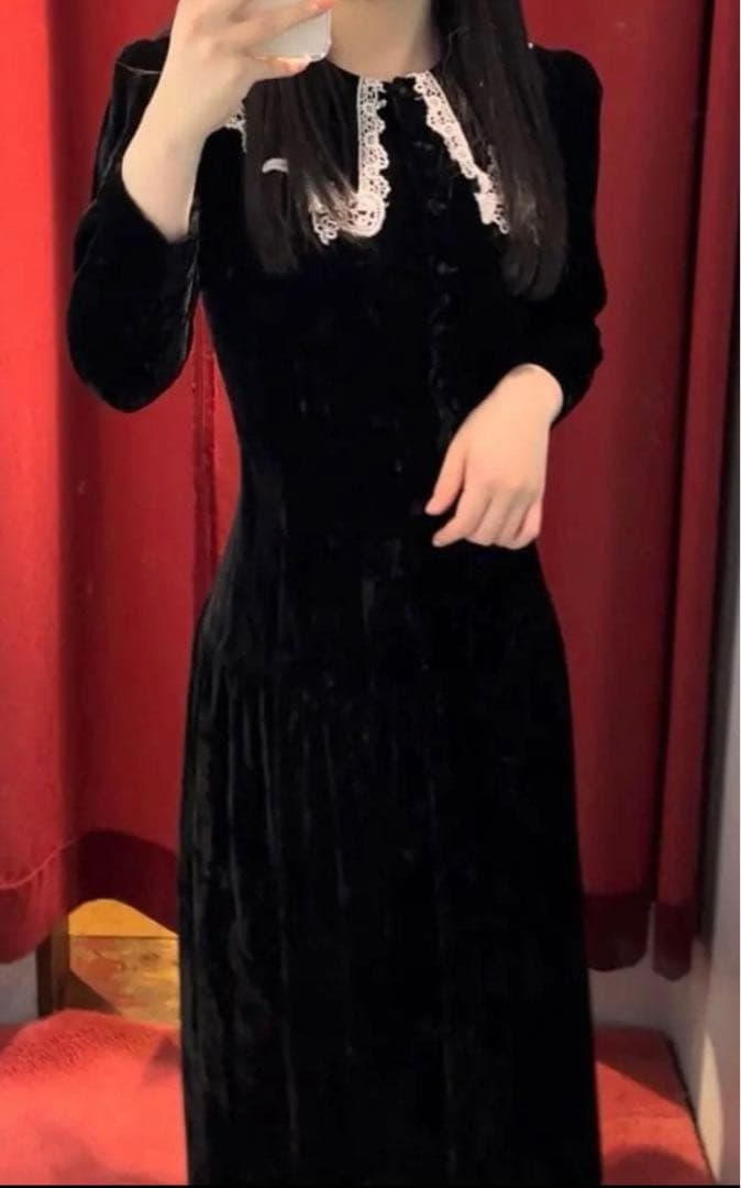 GUNNE SAX ベロアワンピース XS