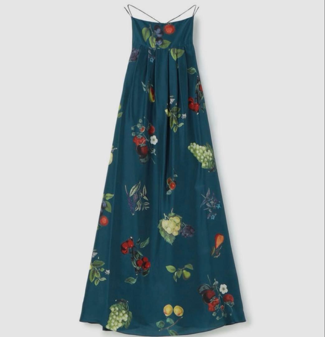 【最終価格】CABaN シルクHARVEST ロングワンピース グリーン