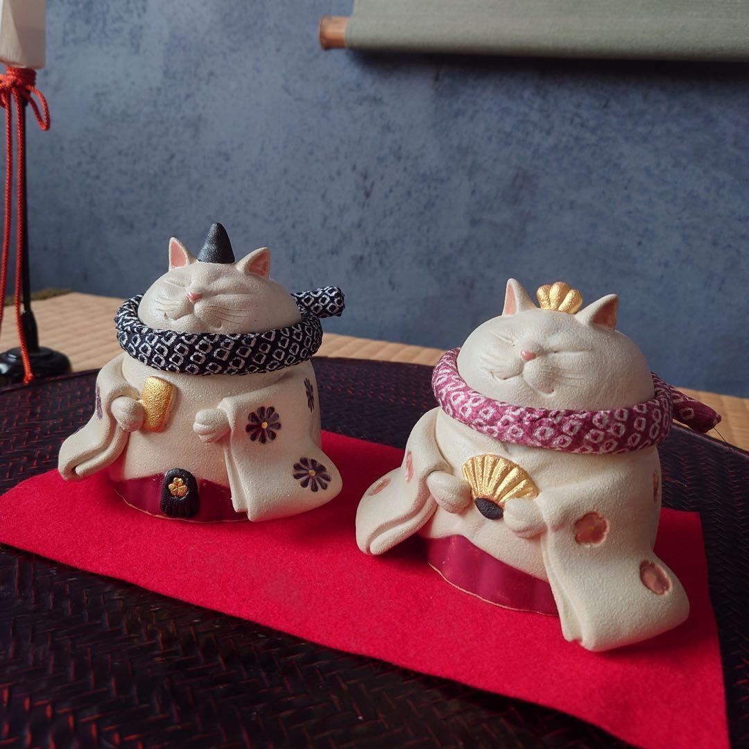 ❺だるま猫雛　m(*´꒳`*)m ※首輪付き