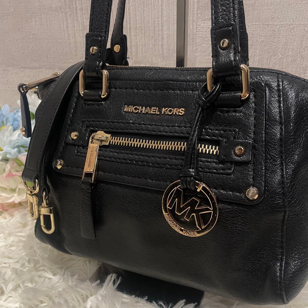 マイケルコース 2way ハンドバッグ ワンショルダー レザー ブラック