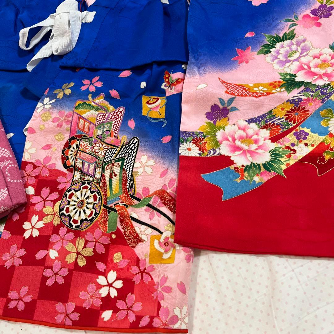 【マリン】★女の子3歳　七五三正絹お着物被布セット