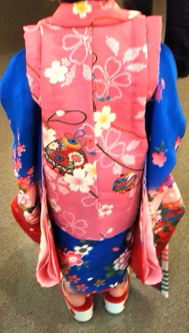 【マリン】★女の子3歳　七五三正絹お着物被布セット