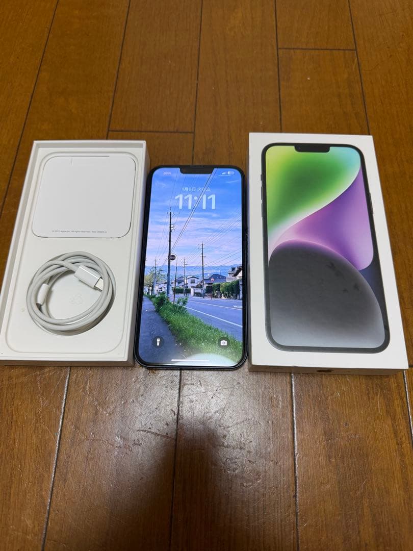 iPhone 14Plus 128GB ミッドナイト 付属品完備 iOS18.5