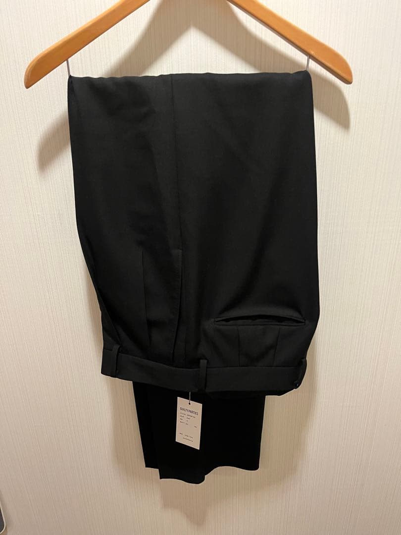 wacko maria DORMEUIL ダブルプリーツスラックス ブラック