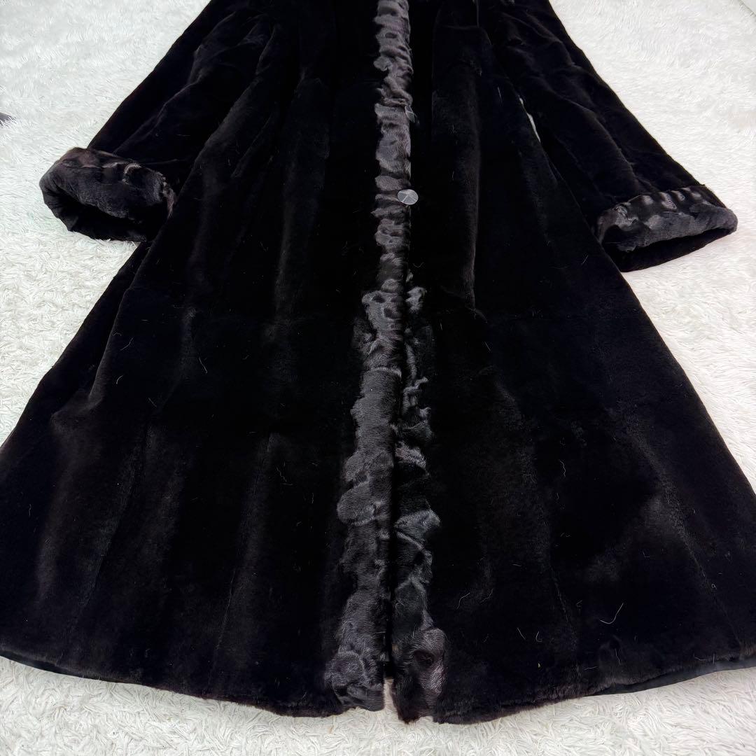 総丈120cm シェアードミンク リバーシブル ロングコート リアルファー
