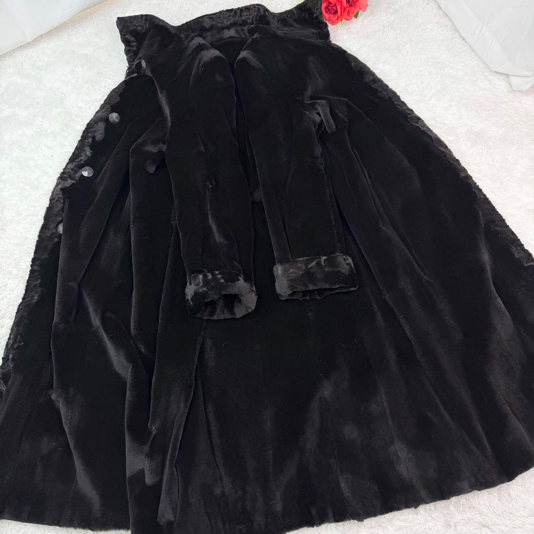 総丈120cm シェアードミンク リバーシブル ロングコート リアルファー