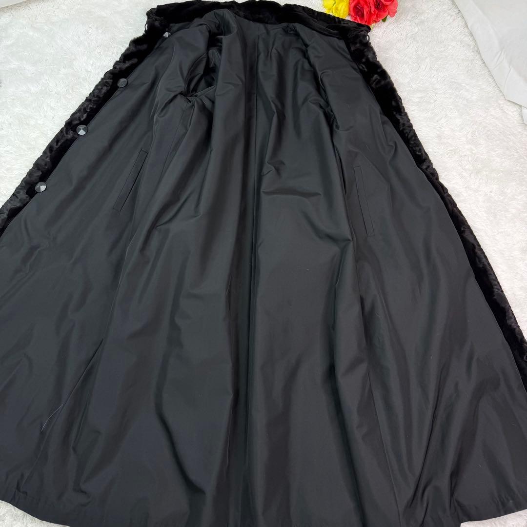 総丈120cm シェアードミンク リバーシブル ロングコート リアルファー