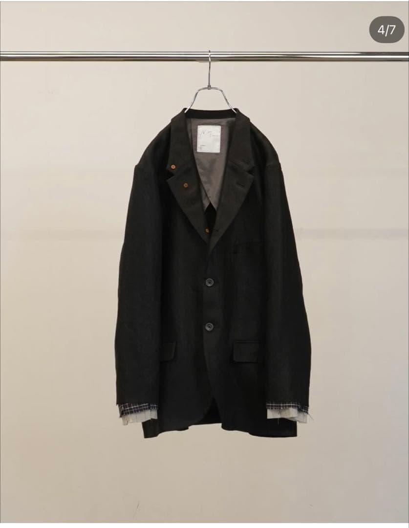 ジャケット・アウター ANCELLM LAYERED TAILORED JACKET(BLACK)
