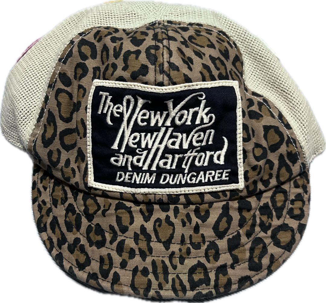 ヒョウ柄キャスケット メッシュキャップ　y2k TikTokファッション