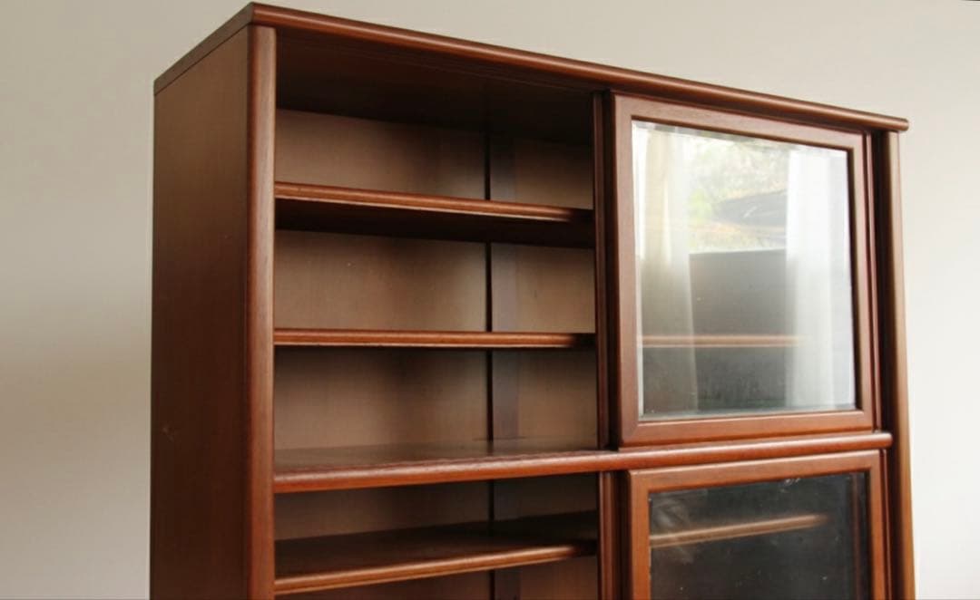 食器棚　ガラス棚　本棚　収納棚　木製　家具