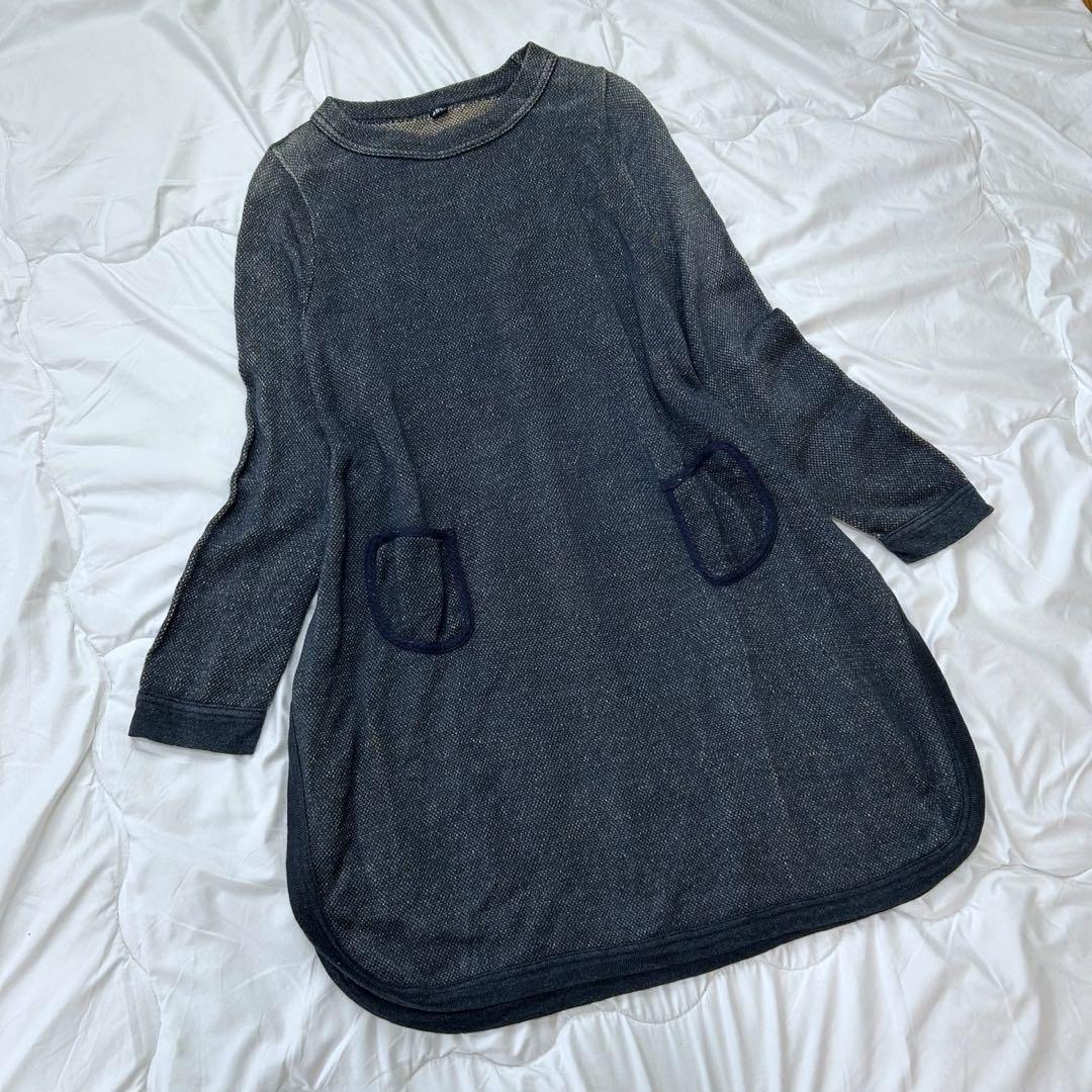 45R フォーティーファイブアール リネンニット裏毛のチュニック ワンピース