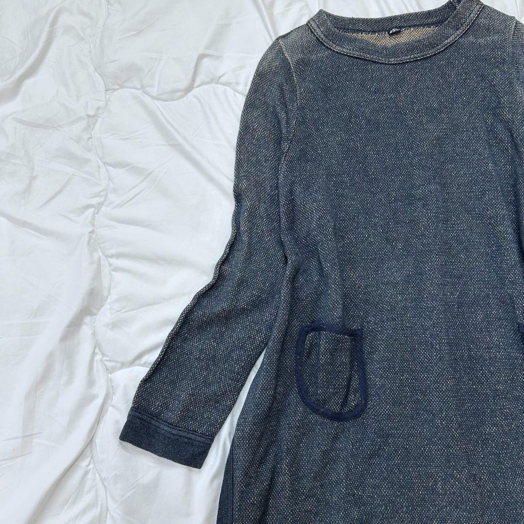 45R フォーティーファイブアール リネンニット裏毛のチュニック ワンピース