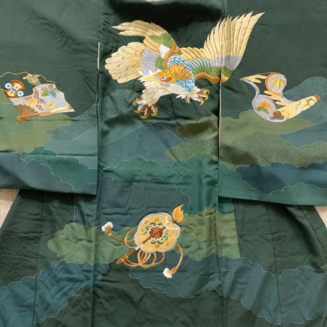 ①有名店在庫　最高級新品正絹産着（祝着）京工芸美術豪華手刺繍特撰宝尽くし古典文