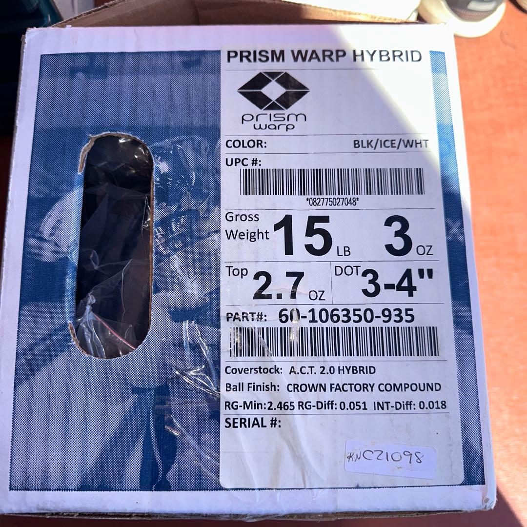 PRISM WARP HYBRID ボウリングボール 15LB