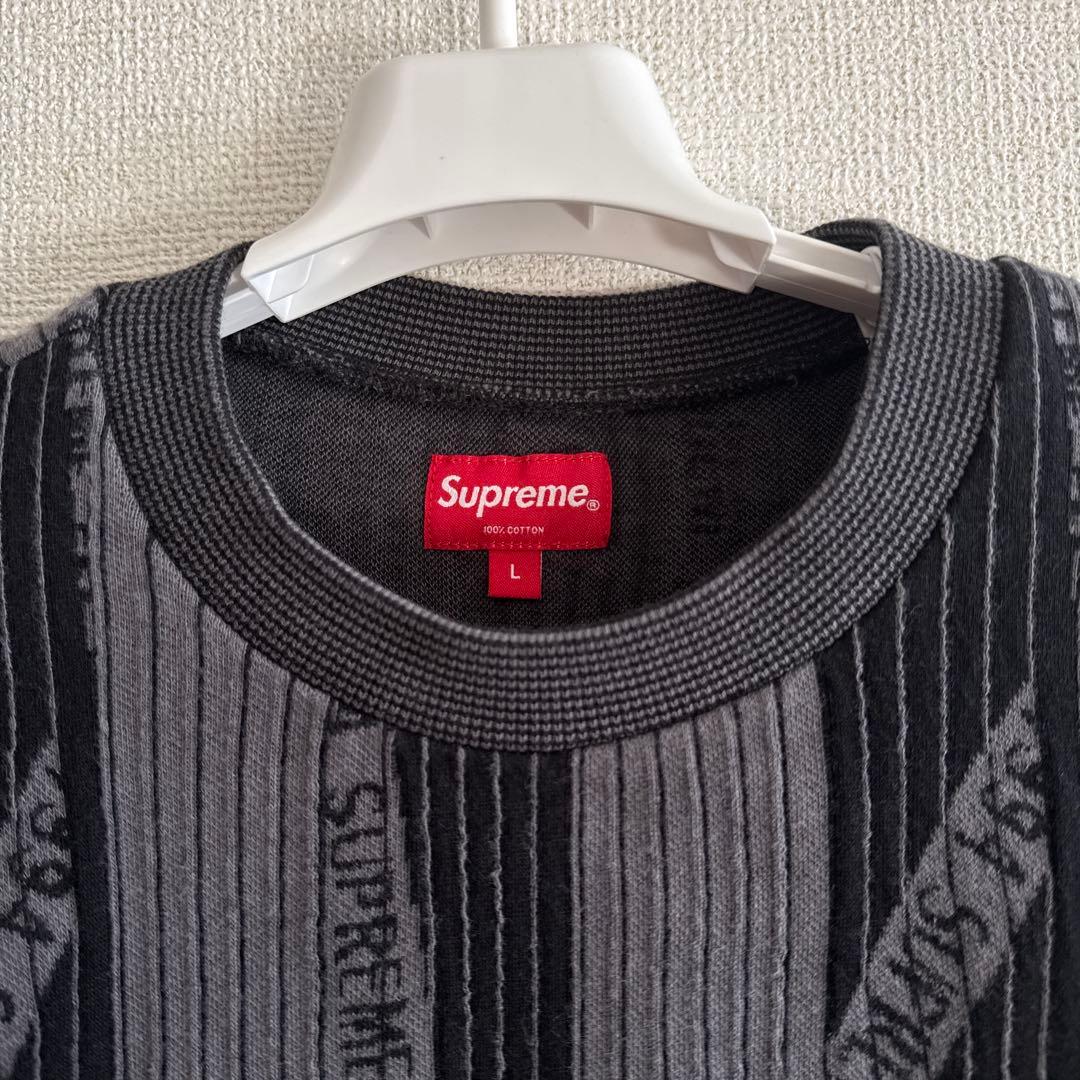 supreme Textured Stripe Crewneck セーター L