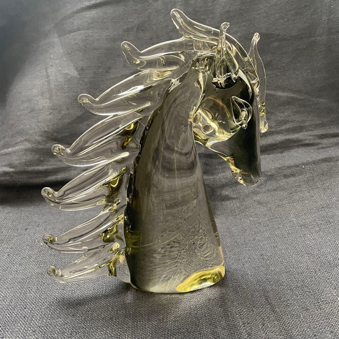 Murano Glass ムラーノガラス ベネチア 馬 胸像 置物 レア