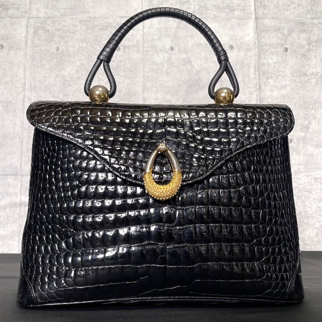 専用品HAMANO BLACK ロイヤルモデル クロコダイル ハンドバッグ