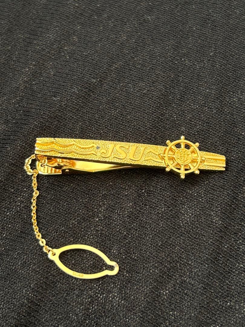 K18 18金 シルバー　全日本海員組合　功労金賞　ネクタイピン　バッジ　JSU