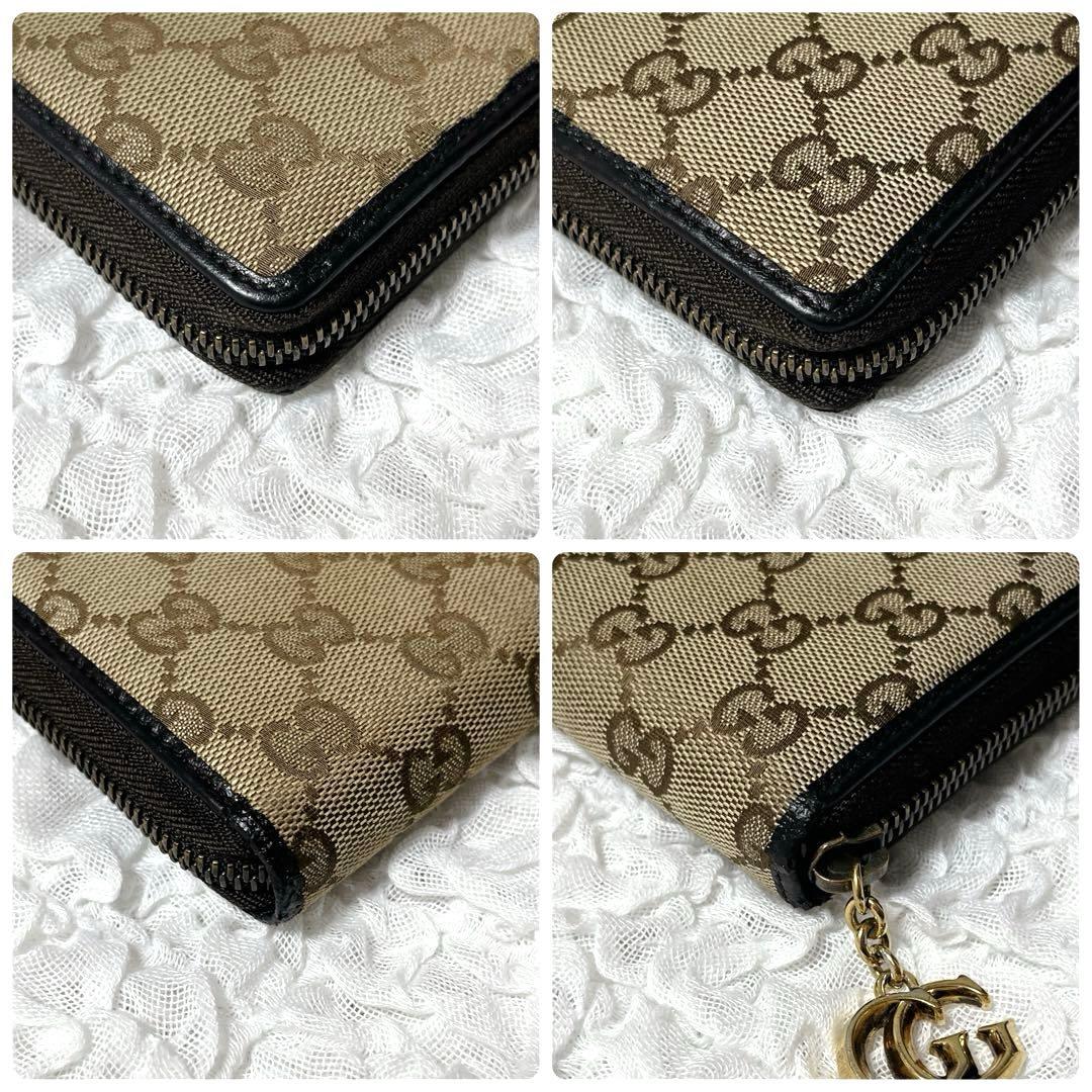 希少✨GUCCI GGキャンバス 長財布　ラウンドファスナー　マーモント