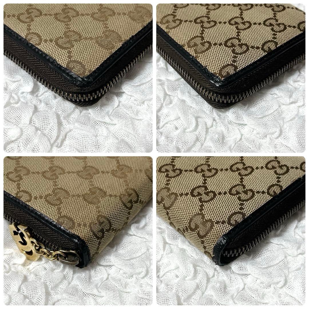 希少✨GUCCI GGキャンバス 長財布　ラウンドファスナー　マーモント