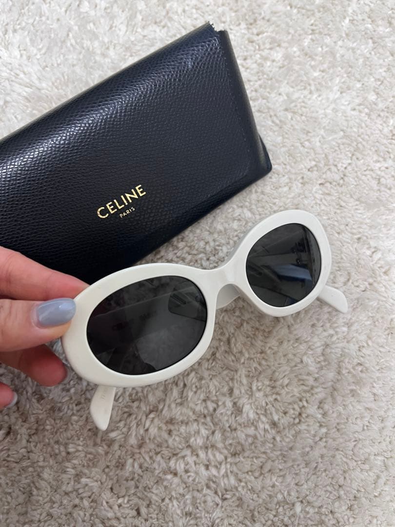 CELINE ホワイトサングラス ケース付き