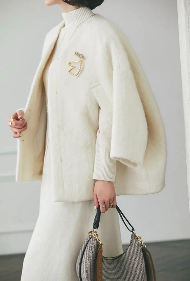 【未使用】SEVENTEN セブンテン ミディアムコクーンシャギーコートXS