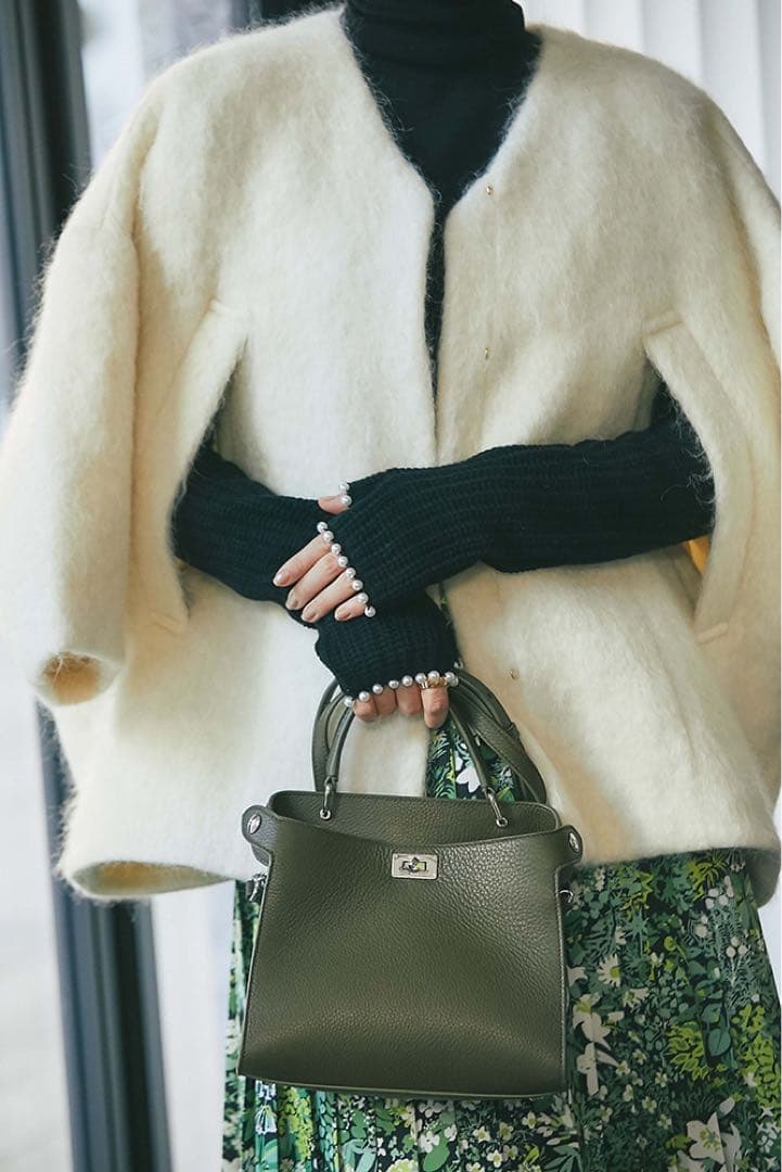 【未使用】SEVENTEN セブンテン ミディアムコクーンシャギーコートXS