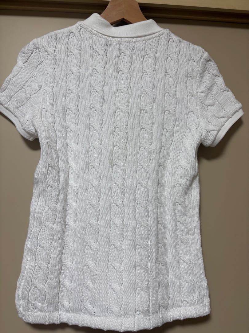 Polo Ralph Lauren ケーブル編みポロシャツ S ホワイト