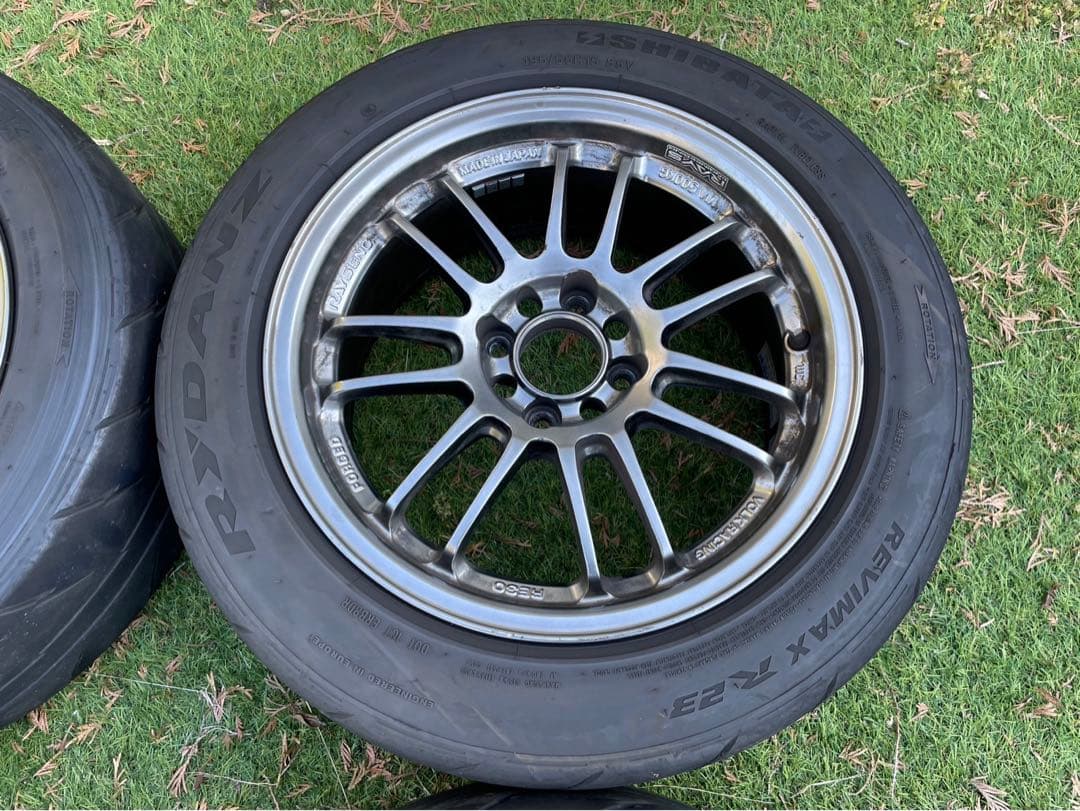 RAYS RE30 15インチ 7J+28 195/55R15 シバタイヤ付