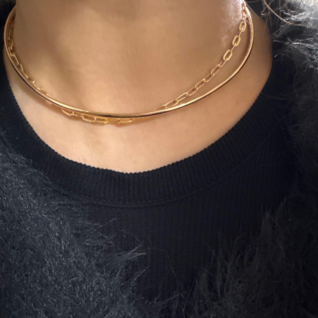 lilas 2.5パイプC型チョーカー K10 ネックレス