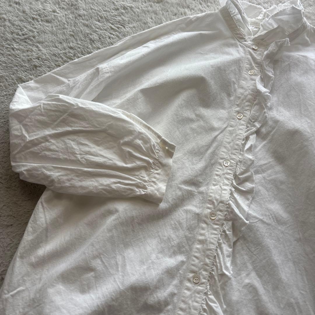 ジャーナルスタンダードラックス　ワッシャーフリルブラウス　コットンリネン