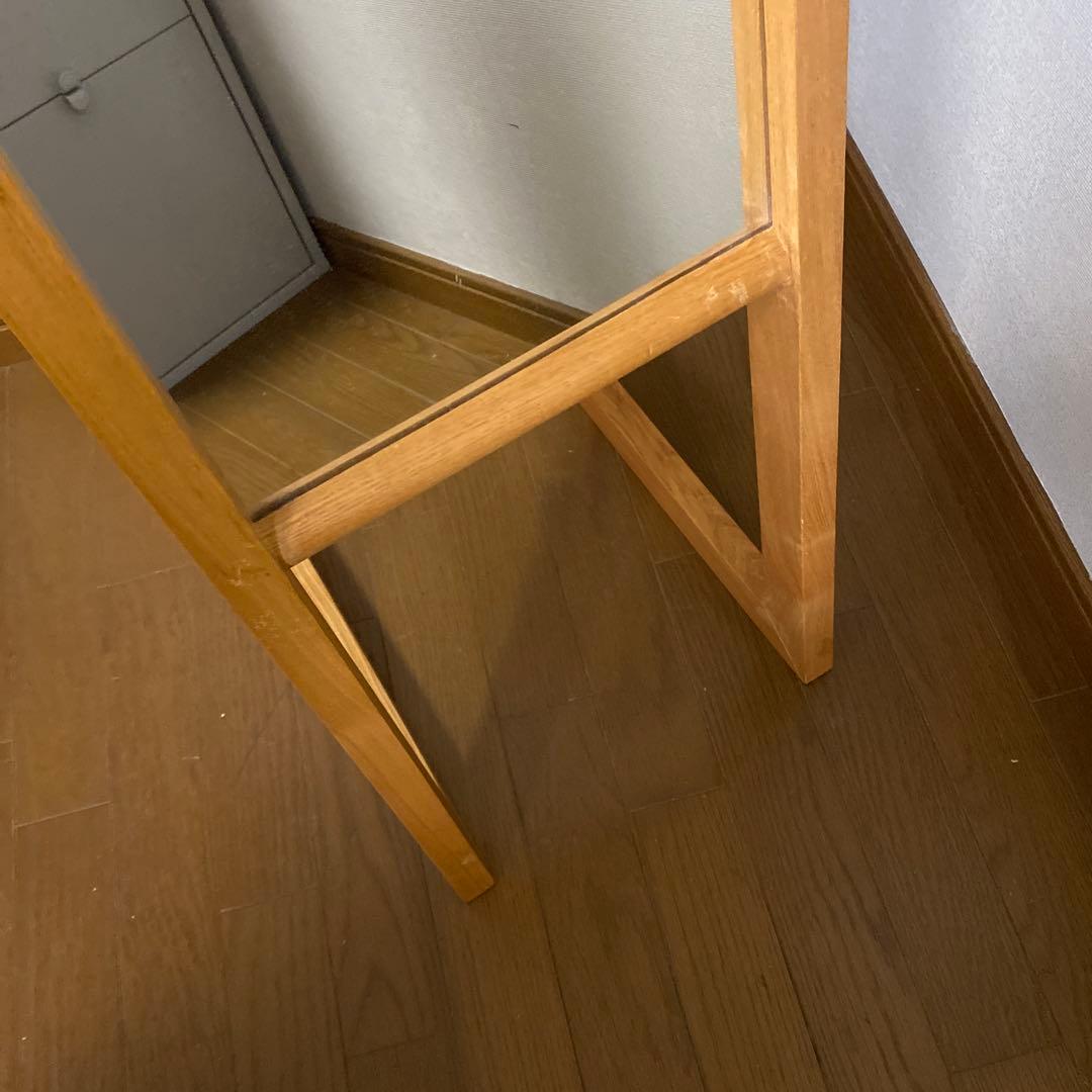 MUJI 無印良品 希少 生産終了品 廃盤品 タモ材 スタンドミラー 姿見 木製