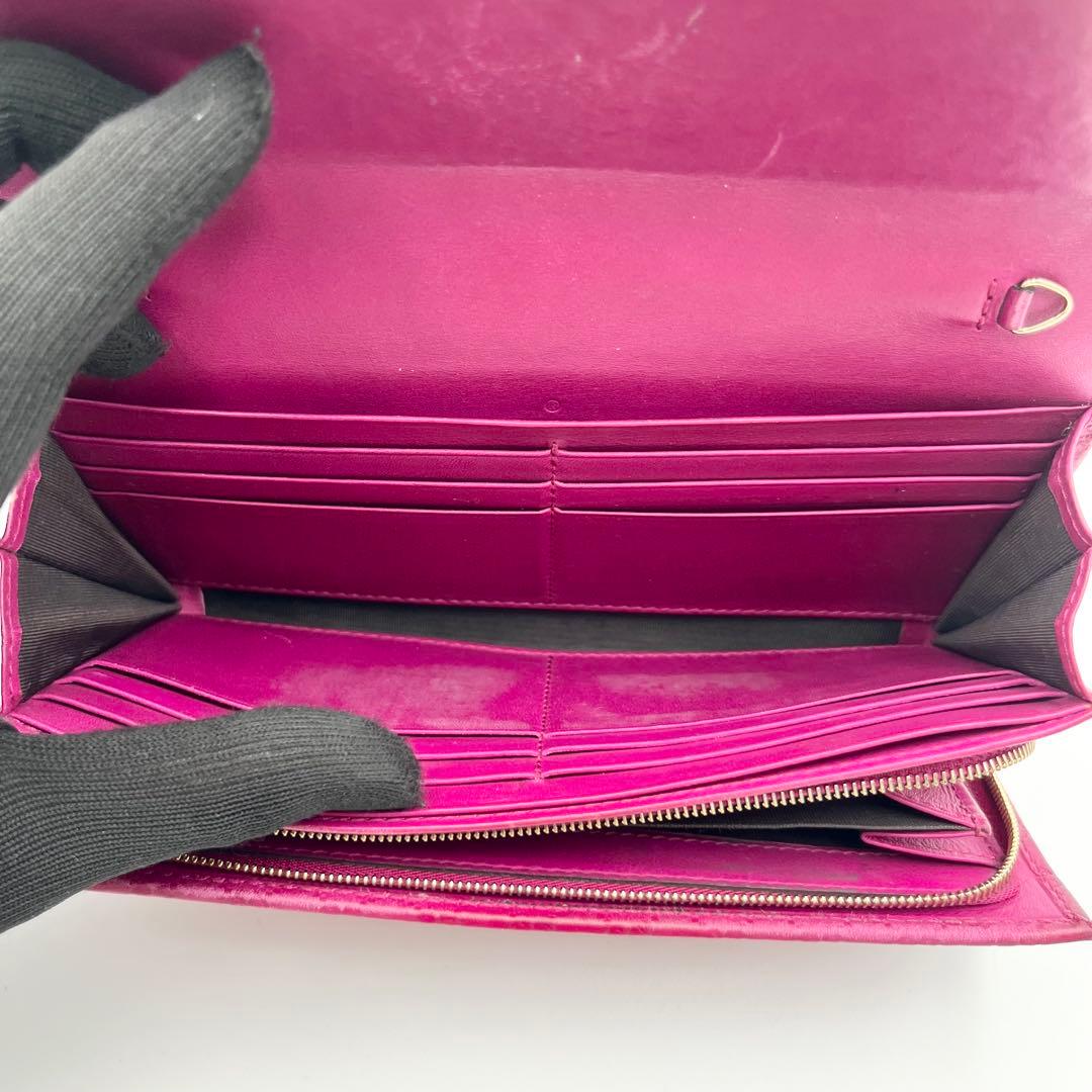 希少色✨ グッチ ウォレット マイクロシマ 長財布 ピンク ロゴプレート レザー