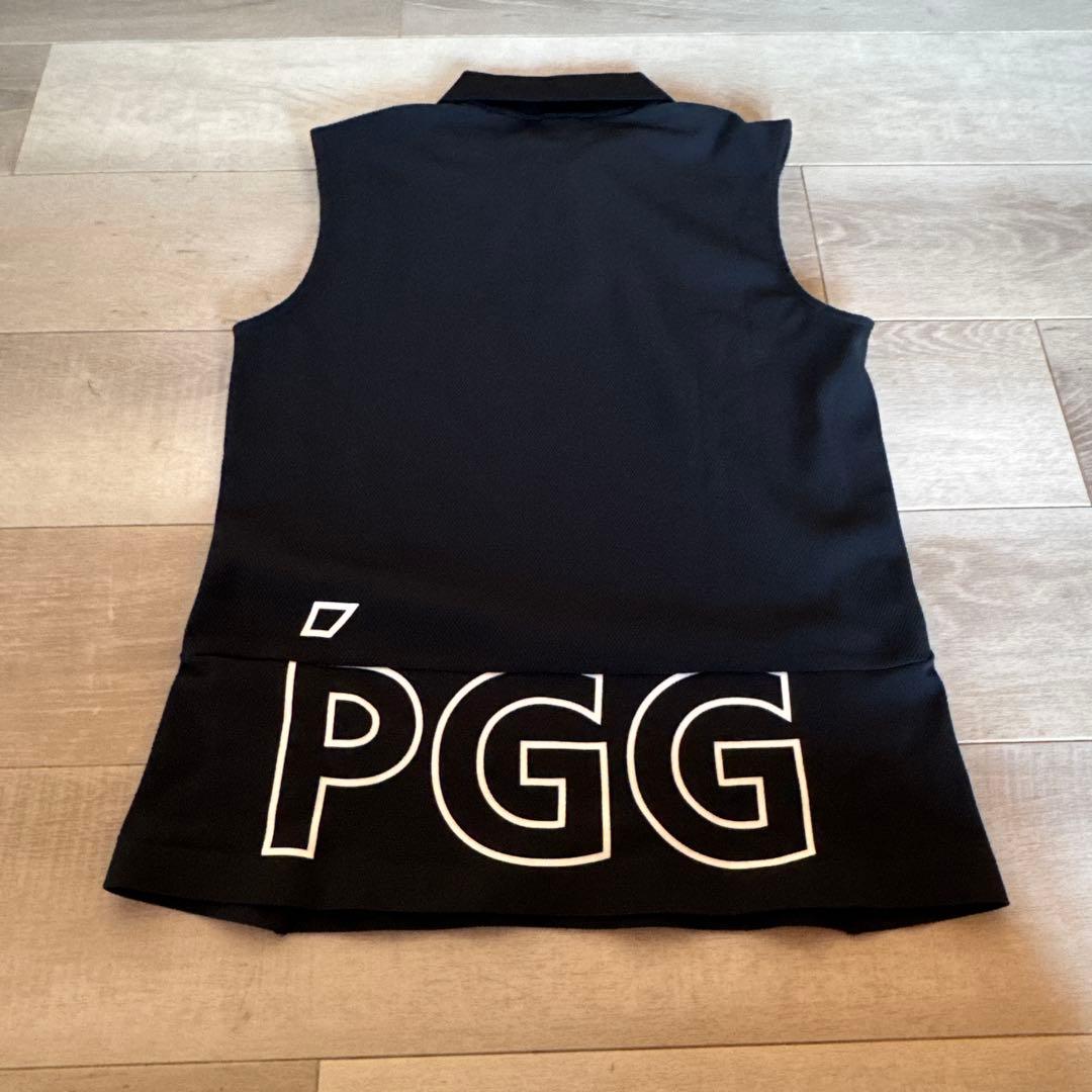 新品　PGG レディース ゴルフ ノースリーブポロシャツ ネイビー　1