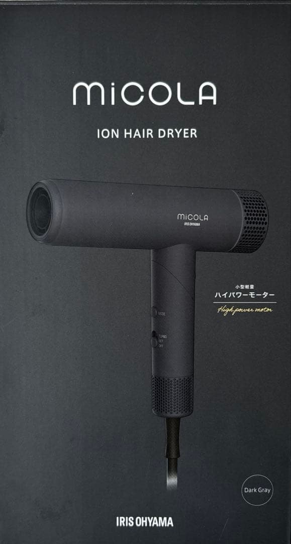 アイリスオーヤマ　MiCOLA マイナスイオンドライヤー HDR-M401-H