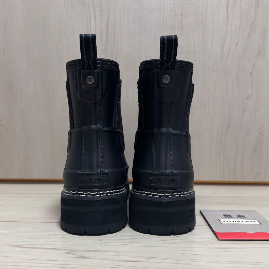 [新品未使用]HUNTER ブラック ハンター　レインブーツ　サイドゴア