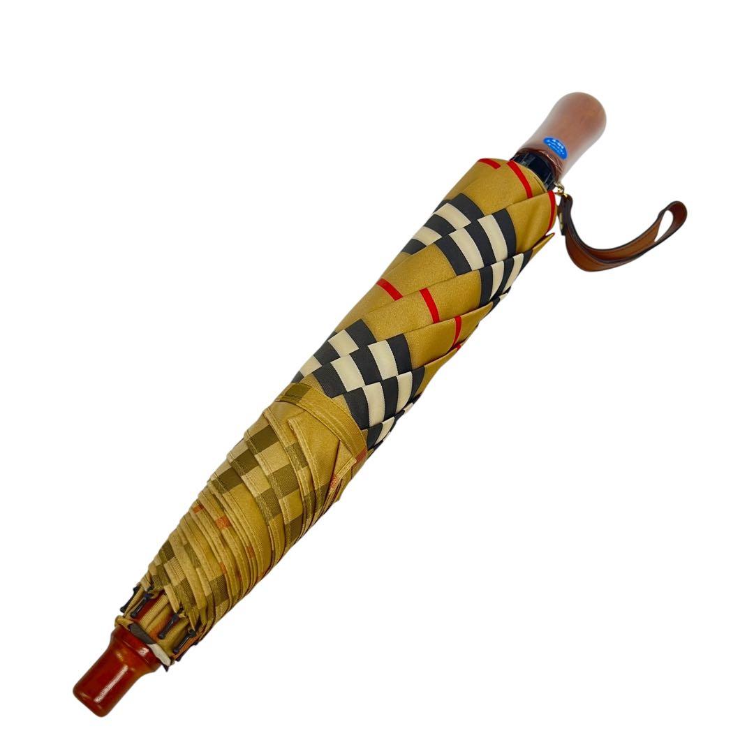 □未使用　タグ付　バーバリー ノバチェック柄　雨傘　折りたたみ傘 オーロラ