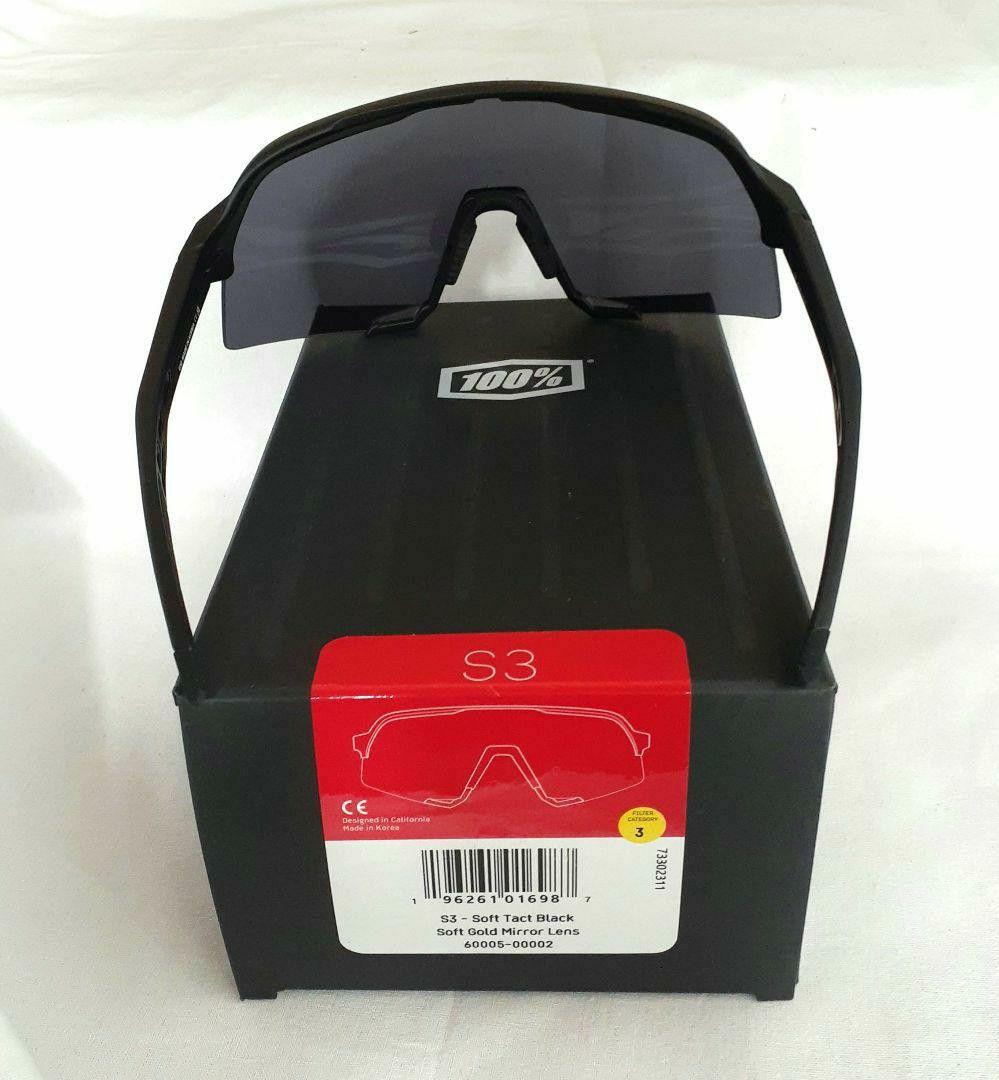 100% S3 ブラック ゴールド ワンハンドレッド サングラス