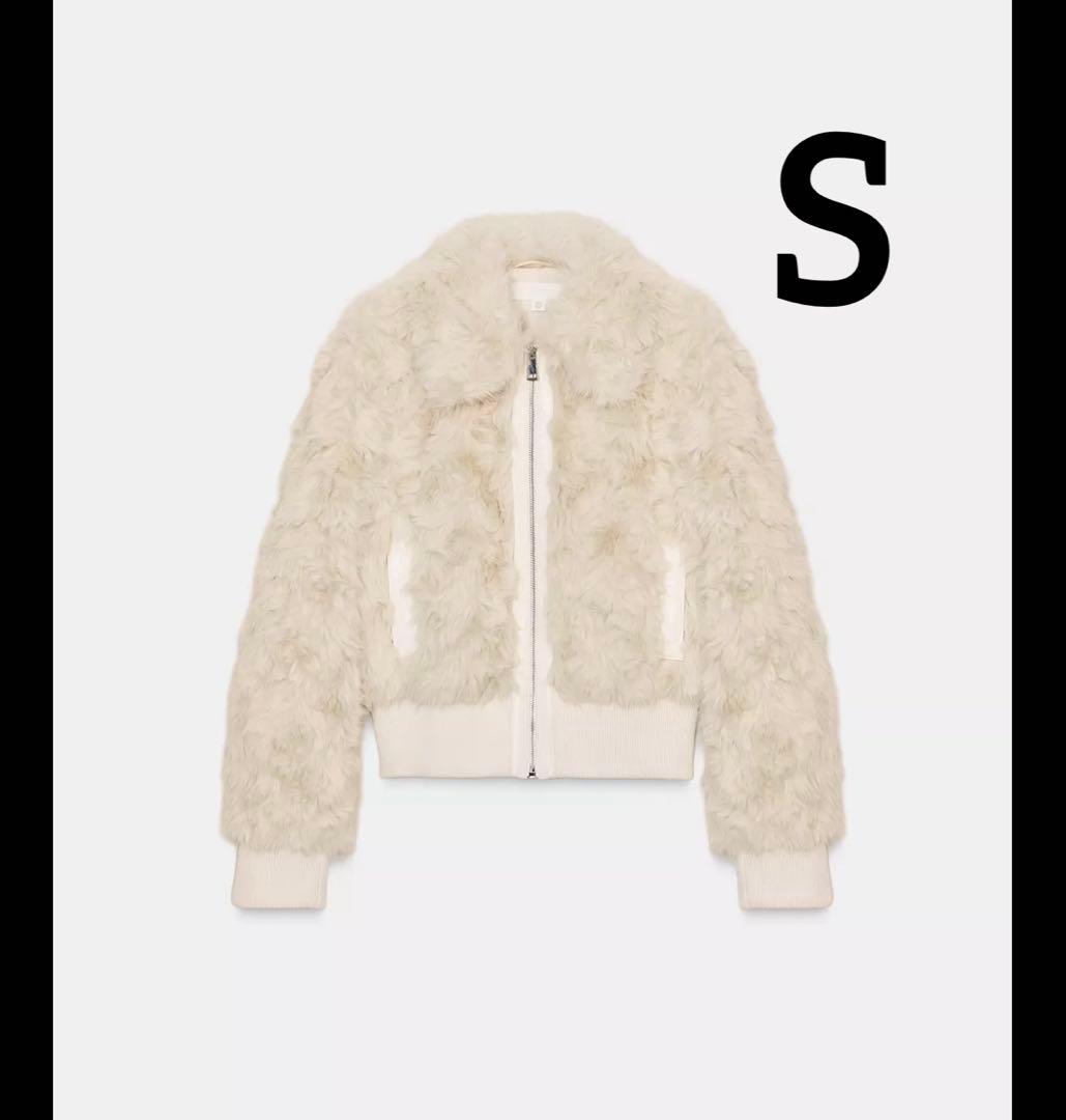 ザラ　フェイクファーボンバージャケット　S