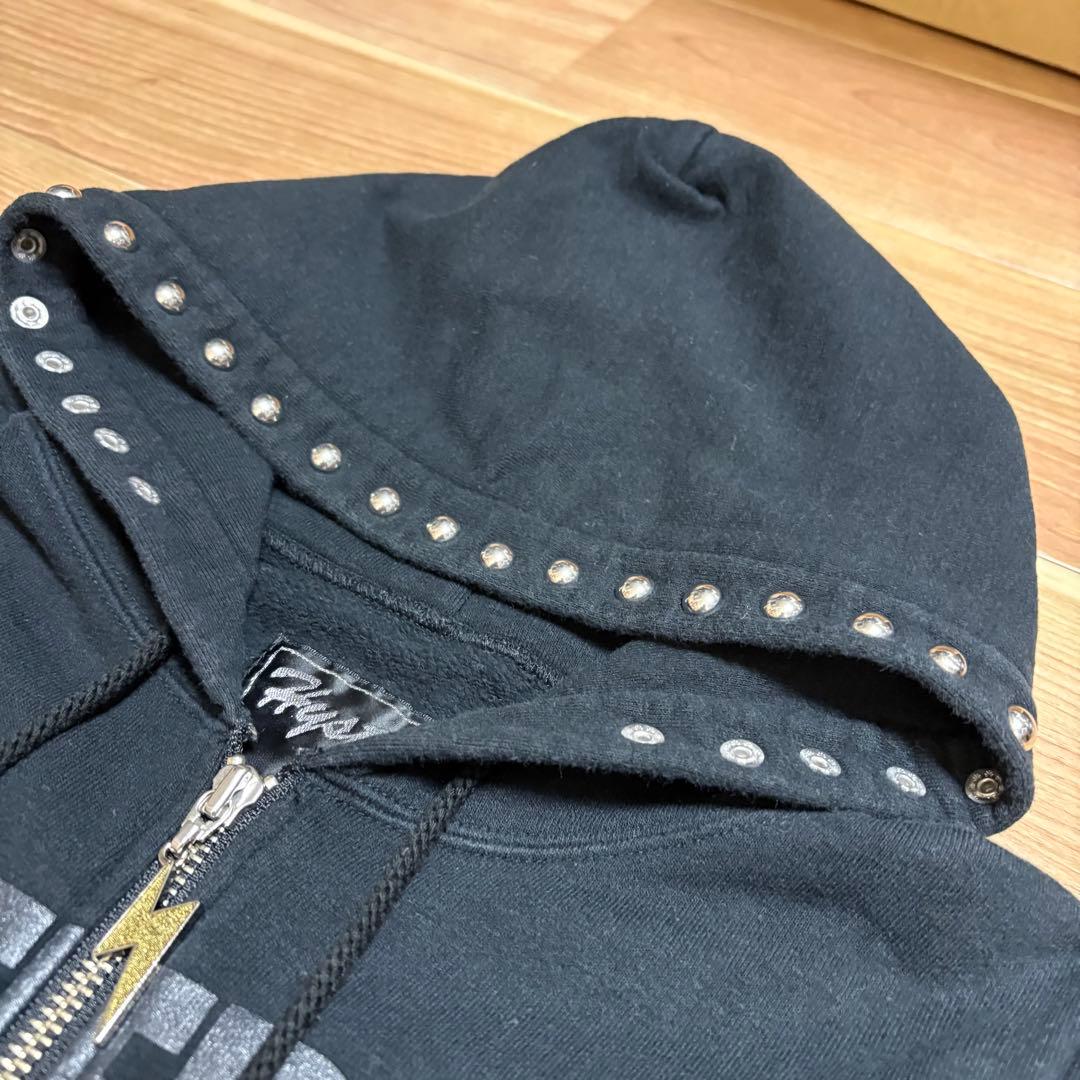 hysteric glamour スタッズ　ジップアップ2wayパーカー