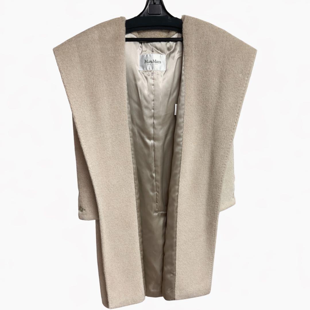 極美品　最高級 白タグ マックスマーラ アルパカ フーデットコート