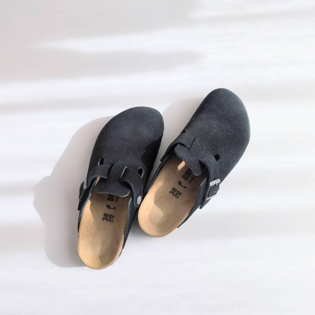 美品　ビルケンシュトック　ボストン　ブラック　38 24.5cm