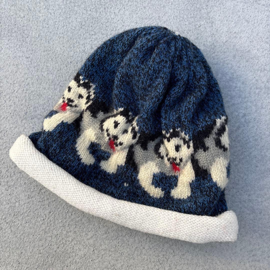 USA製L.L.Beanシベリアンハスキー柄ニットキャップエルエルビーン