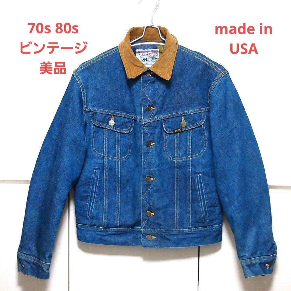 70s80s★USA製　Lee STORM RIDER　縦縞　デニムジャケット