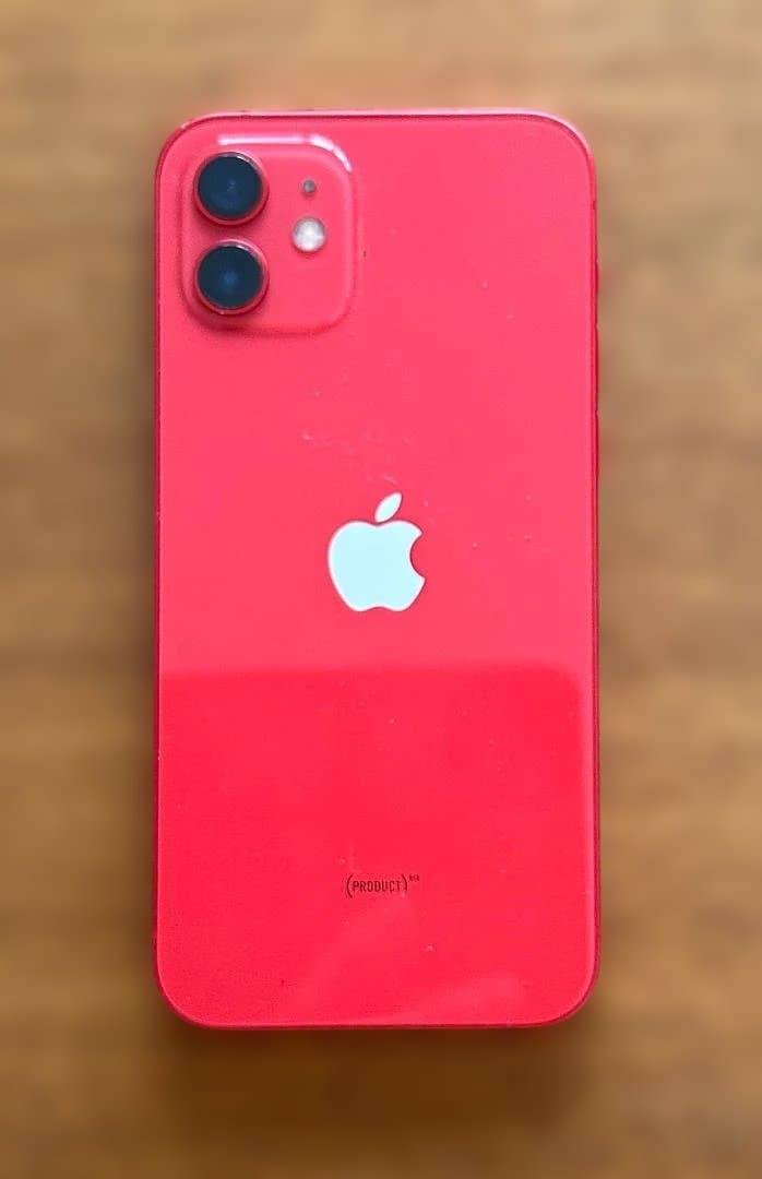 iPhone12 64GB レッド・SIMフリー　ガラスに小さな傷
