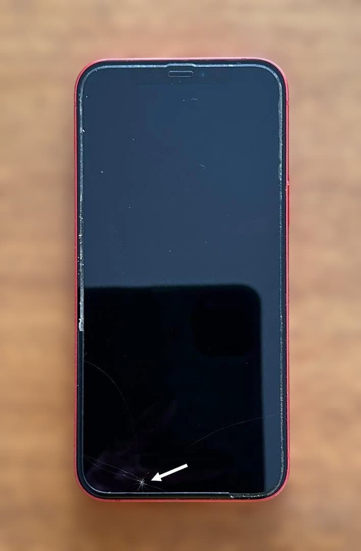 iPhone12 64GB レッド・SIMフリー　ガラスに小さな傷