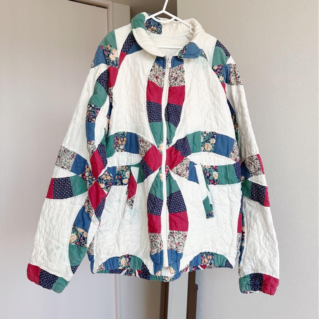 パッチワーク　キルティングブルゾン