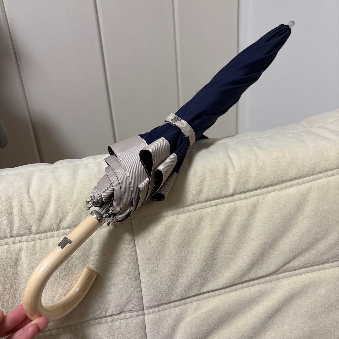 LANVIN 長傘 ネイビー/ベージュ　タグ付き、未使用